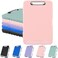 Meiikun Clipboard with Storage Plastic Clipboards 85x11 with Pen Holder High Capacity Nursing Clipboard Folder Side Opening Storage Clip Board for Office Work Nurses Teachers Light Pink