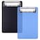 Wisdompro Mini Clipboard 2 Pack 47 x 73 Small Clip Boards for A6 Notepads Memo Size Receipt Pocket Lists Black Blue