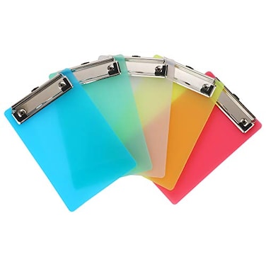 Mymazn Mini Clipboards 47x73 Inch Portable Plastic Clipboards for Receipts Orders Ideal for Warehouse Office School Outdoor Work 5Pack