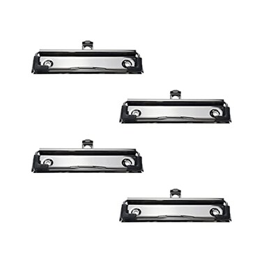 Pastlla 4Pcs Clipboard Clips 472 Metal Mountable Clipboard Clamp Hardware with Rubber Grip and Hanging Hole to Create Low Profile Clipboards Document File Board Office Supplies Black