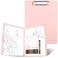 SFLHHDM Clipboards with Storage Storage Clipboard with Low Profile Clip A4 Binder Clipboard Folder Waterproof Nursing Clipboard Smooth Writing Clip Board Office Supplies Side OpeningPink