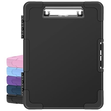 Sooez Toughest Clipboard with Storage Internal Pen Pouch Included Letter A4 Size Shockproof Heavy Duty Plastic Clip Boards 85x11 High Capacity Clipboards Box Case for Contractor Trucker Driver