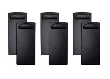 Vinseen Plastic Clipboard for Memo Menu Credit Card Receipt 4x9in 6Pack Black