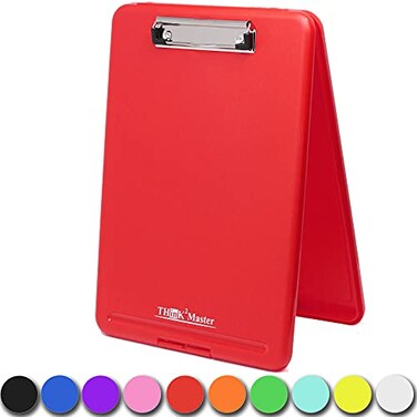 THINK2MASTER Think2Master Red Plastic Storage Clipboard 25 Heavier 25 Sturdier Heavy Duty and Wont Flex or Bend Like Other Brands Compare The Weight Storage Compartment Holds 150 Letter Sized Paper