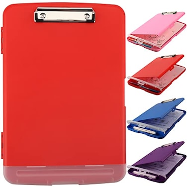 SFLHHDM Clipboard with Storage Clip Boards 85x11 Plastic Clipboards with Pen Holder Clip Board with Storage Compartments Nurse Clipboard with Storage for Classroom Student Teacher