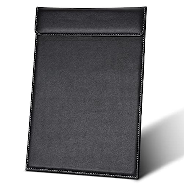 GORESE Leather Clipboard Black Clipboards A4 Letter Size Clip Board for Nurses Clip Board for Classroom Smooth Writing Low Magnetic Profile Clip Boards for Kids Women Office Work 9 x 125