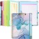 Lateefah Clipboard with Storage File Folders with Pockets Nursing Clipboard with Label Stickers and Notepad Spiral Clip Board with Pen Loop for School Office Supplies