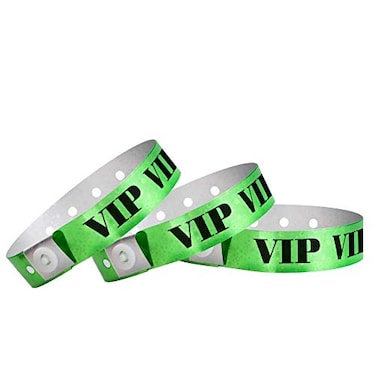 Wristco 100 WristCo Holographic Green VIP Plastic Wristbands Wristbands for Events