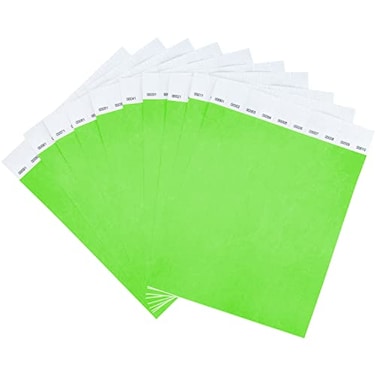 DGBDPACK 100 Pcs Wristbands 1100 Consecutive Numbers Waterproof Tearproof Wrist Straps Admission Bracelets Tickets Neon Green