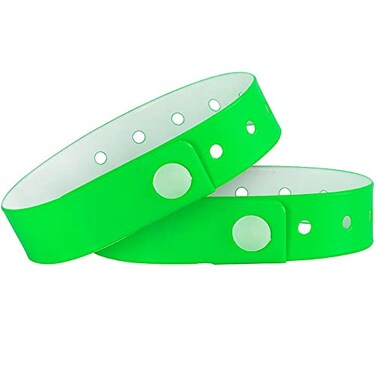 OUCHAN Ouchan Plastic Event Wristbands Neon Green 500 Pack Vinyl Wristbands for Parties