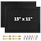 fayoufa 2P Cork Board Bulletin Board Pin Board Wood Framed Display with Felt Cork Boards for Wall Jewelry Notes Memos Photos Home Kitchen Office School 15x11 Wood FramedBlack FeltBlack
