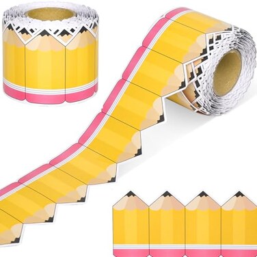 Gralune 65 Ft Pencil Classroom Bulletin Board Borders Pencil Border Trim for Teacher School Classroom Chalkboard Decorations Back to School Decor