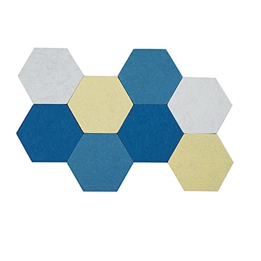Afumazi 8Pcs Hexagon Felt Cork Board Tiles Self Adhesive Bulletin Board Pin Board for Wall Decor Memos Photos Display Set A