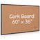 Board2by Extra Large Cork Bulletin Board 60 X 36 Foldable Notice Pin Board for Wall Black Aluminum Framed 5x3 Corkboard Wall Mounted Noticeboard with 36 Push Pins for School Home Office