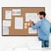 Board2by Extra Large Cork Bulletin Board 60 X 36 Foldable Notice Pin Board for Wall Black Aluminum Framed 5x3 Corkboard Wall Mounted Noticeboard with 36 Push Pins for School Home Office
