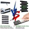 GoTiling Cork Board for Walls 8 Pack Felt Pin Board Bar Strips SelfAdhesive Bulletin Tiles Black Wall Scalloped Alternative for Office Home with 40 Push Pins
