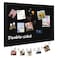 DOLLAR BOSS Large Black Cork Board DoubleSided Bulletin Board with Linen 24x 18 Black Cork Boards for Walls Wood Frame Hanging Pin Board Cork Board for Office Home School 1Pack