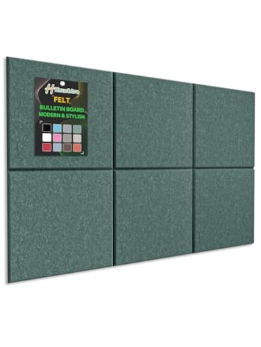 Hsurbtra Large Cork Board for Wall 36 x 24 Inch 6 Pack Felt Bulletin Notice Board with Pushpins for Office Home School Farmhouse Wall Decor Green