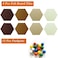 HULAVO 8 Pcs Hexagon Felt Cork Bulletin Board Tiles Self Adhesive DIY Bulletin Board Pin Board for Office School Home Wall Decor Memos Photos Display Gradual Brown