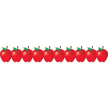 Hygloss Products Red Apples DieCut Bulletin Board Border Classroom Decoration 3 x 36 Inch 12 Pack