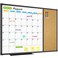 JILoffice Magnetic Calendar Whiteboard Bulletin Corkboard Combination Combo Board 28 x 20 Inch Black Aluminum Frame Wall Mounted Board for Office Home and School with 10 Push Pins