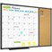 JILoffice Magnetic Calendar Whiteboard Bulletin Corkboard Combination Combo Board 28 x 20 Inch Black Aluminum Frame Wall Mounted Board for Office Home and School with 10 Push Pins
