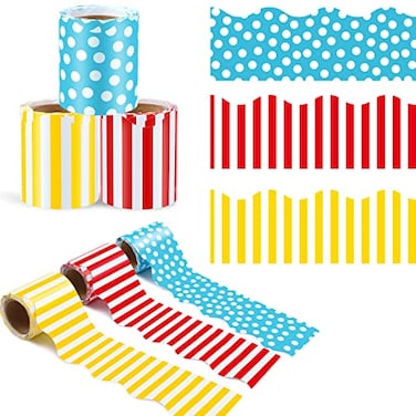 Kisston 120 Feet Bulletin Board Border Classroom Bulletin Board Decor Set Self Stick Back to School Chalkboard Whiteboard Decorations for School Office Classroom Decor Party Supplies