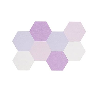 LAJAR 8 Pcs Hexagon Felt Bulletin Board Tiles Self Adhesive Felt Pin Board Wall Tiles for Photos Pictures Memos Pink