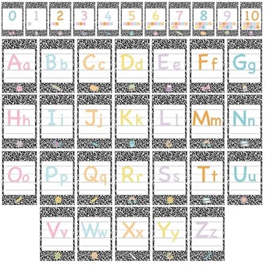 Mooliwe Composition Bulletin Board ABC Alphabet Poster Classroom Decor Composition Classroom Decor Alphabet Bulletin Board for School Office Home Teacher Wall Supply