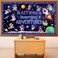 Pajean Space Bulletin Board Outer Space Classroom Decorations Blast into a Learning Adventure Cutouts for Back to School First Day Window Door Wall Elementary Preschool Teacher Supplies