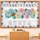 Qilery Welcome Bulletin Board Sets Welcome Back Classroom Decorations Bulletin Board Nameplate Cutout Paper Fans Banner for Back to School Chalkboard Wall DecorMacaron