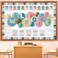 Qilery Welcome Bulletin Board Sets Welcome Back Classroom Decorations Bulletin Board Nameplate Cutout Paper Fans Banner for Back to School Chalkboard Wall DecorMacaron