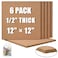 SUNGIFT Cork Board 12x12 12 Thick Square Bulletin Boards 6 Pack Cork Tiles with 50 Push Pins Mini Wall SelfAdhesive Corkboards Tiles for Wall