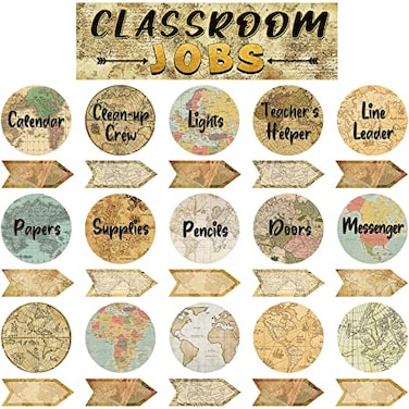 Pajean Travel The Map Classroom Jobs Bulletin Board Set Classroom Helpers Charts Teachers Helper Chalkboard Wall Decor for Classroom Bulletin Board Decorations