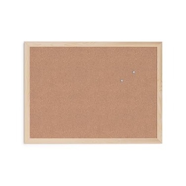 U Brands Cork Bulletin Board 18 x 24 Inches Light Birch Wood Frame 265U0001