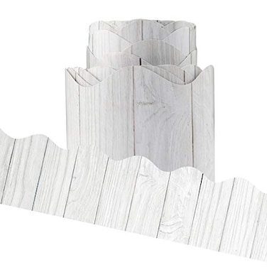 Luckyhern White Wood Bulletin Board Borders Scalloped for Classroom Decoration 36ft