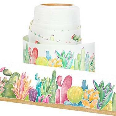 Youngever 525 ft Straight Border Trim Bulletin Board Borders Cactus Design