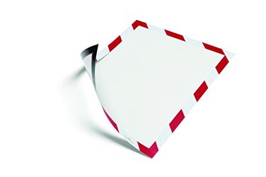 Durable DURAFRAME Security Magnetic Sign Holder 85 x 11 RedWhite Frame 2Pack