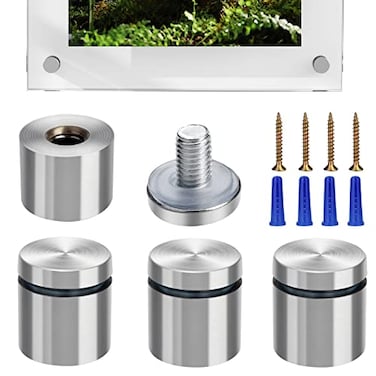AccEncyc 1 x 1 Stainless Steel Standoff Screws 4Pack Glass Standoff Mounts Wall Standoff Advertising Nails Hardware for Acrylic Picture Frame Signs