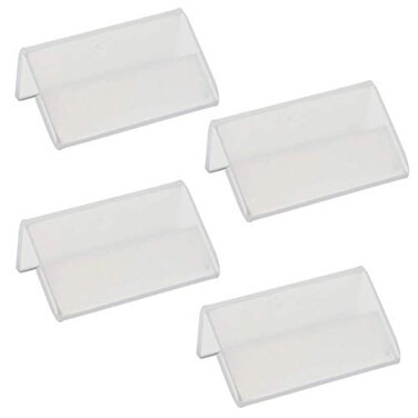 lasenersm 15 Pieces L Shape Mini Sign Display Holder Acrylic L Shape Counter Top Stand Clear Acrylic Price Card Tag Label Stand Display 4x2cm