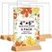 DunGu Acrylic Sign Holder 4 x 6 Wedding Table Number Holder with Wood Base Double Sided Picture Frames 6Pack Clear Table Menu Display Stand for CenterpieceDecorationPartyRestaurants Office Store