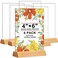DunGu Acrylic Sign Holder 4 x 6 Wedding Table Number Holder with Wood Base Double Sided Picture Frames 6Pack Clear Table Menu Display Stand for CenterpieceDecorationPartyRestaurants Office Store