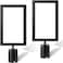 Jecery 2 Pcs Stanchion Sign Holder Double Sided Frame Sign with Protective Cover Fits 83 x 117 Inch Paper Size Top Stand Poster Display for Crowd Control Commercial Queue Sentry Stanchions