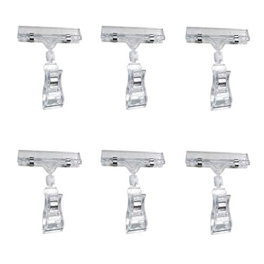 lasenersm Lasenersm 6Piece Plastic Rotatable Double Clip Merchandise Sign Display Transparent 433315 Inch Business Card Sign Holders