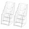 MaxGear Acrylic Brochure Holder 4 Inch Wide 4 Tier Clear Literature Display Stand Premium Plastic Pamphlet Holder Multi Pocket Wall Mount or Countertop Organizer for Office or Home 2 Pack