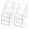 MaxGear Acrylic Brochure Holder 4 Inch Wide 4 Tier Clear Literature Display Stand Premium Plastic Pamphlet Holder Multi Pocket Wall Mount or Countertop Organizer for Office or Home 2 Pack