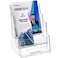 MaxGear Brochure Holder 3 Tier 85x11 inch with Removable Divider for 4x9 inch Acrylic Literature Display Stand Clear Plastic Flyer Holder Wall Mount or Countertop Use for Pamphlets Booklets 1 Pack