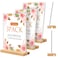 MaxGear LT Shape Acrylic Sign Holder 85 X 11 Clear Table Display Stand with Wooden Base Flyer Menu Holder Photo Frames Paper Stand for Office Wedding Restaurants Hotels 3 Pack