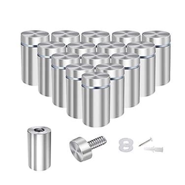 Osring 34 x 1 Inch Sign Standoffs Mounting Hardware 16 Pack Wall Screw Standoff Holder Stainless Steel Advertising Nails for Displaying Acrylic Board and Signage Silver