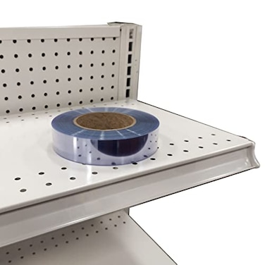 STORE FIXTURES TransparentClear Gondola Shelving Vinyl Insert for Ticket Channel 130 FT x 125 in Clear